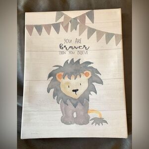 Nursery set of 3  Animal Inspirational Wall  Art canvas 3 piece set